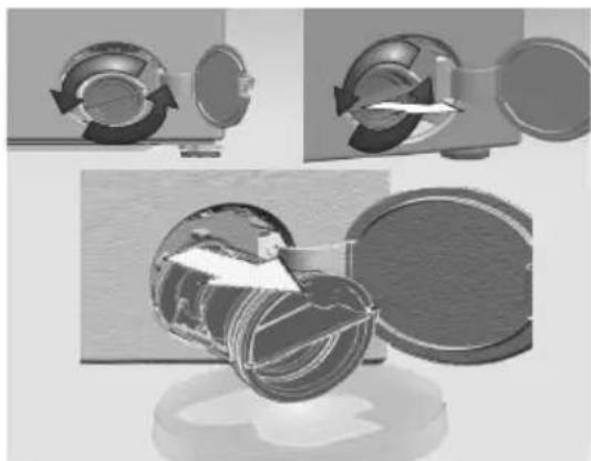 Three grayscale images showing mechanical components. No visible text or symbols.