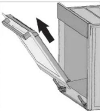 Diagram of a mechanical assembly with an arrow indicating direction (no text or symbols present)