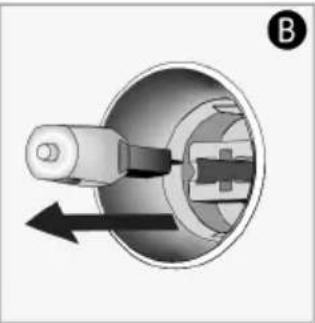 Mechanical component diagram showing a rotating shaft and housing with directional arrows (no text or symbols).