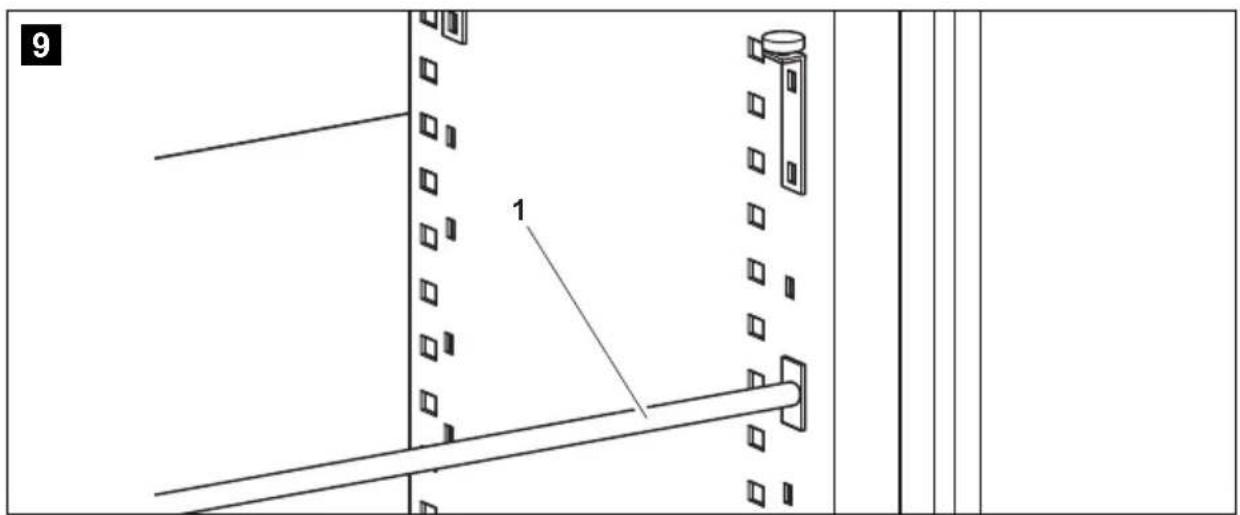 Technical line drawing of a server rack with a labeled component (no text or symbols present).