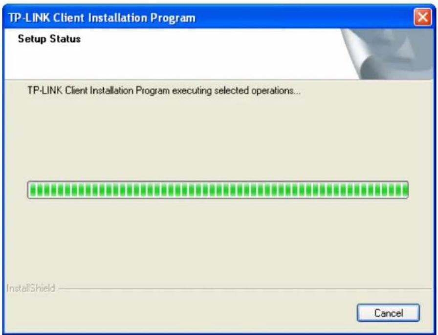 TP-LINK Client Installation Program Setup Status TP-LINK Client Installation Program executing selected operations... InstallShield Cancel