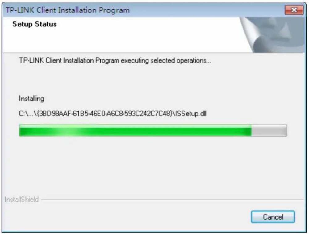 TP-LINK Client Installation Program Setup Status TP-LINK Client Installation Program executing selected operations... Installing C:\...\{3BD98AAF-61B5-46E0-A6C8-593C242C7C48}\ISSetup.dll InstallShield Cancel