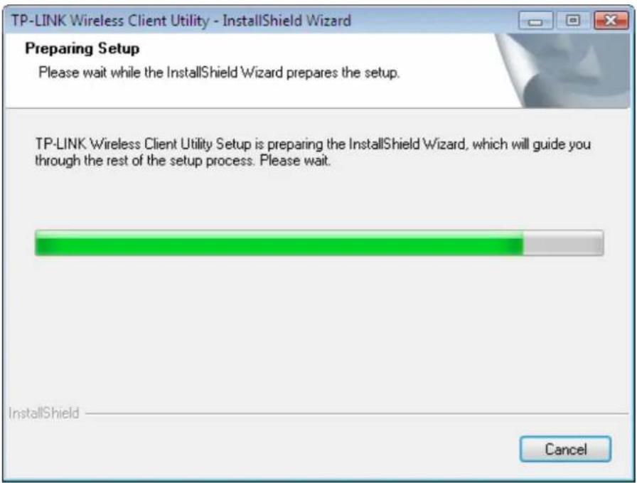 TP-LINK Wireless Client Utility - InstallShield Wizard Preparing Setup Please wait while the InstallShield Wizard prepares the setup. TP-LINK Wireless Client Utility Setup is preparing the InstallShield Wizard, which will guide you through the rest of the setup process. Please wait. InstallShield Ca…