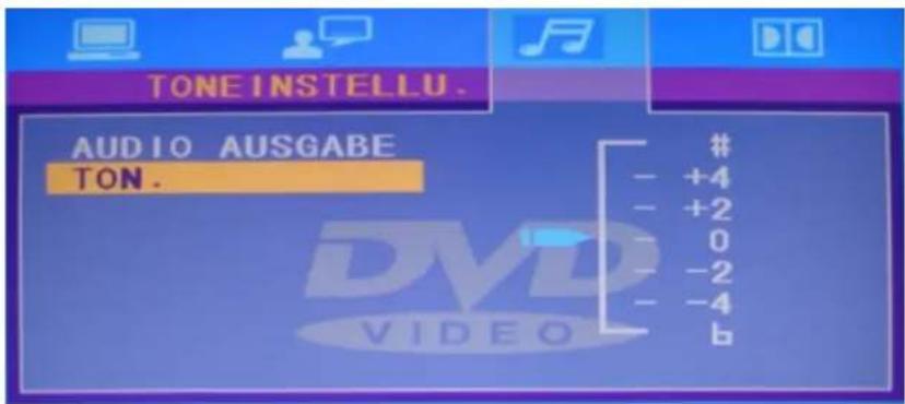 TONE INSTELLU. AUDIO AUSGABE TON . # - +4 - +2 0 - -2 - -4 b