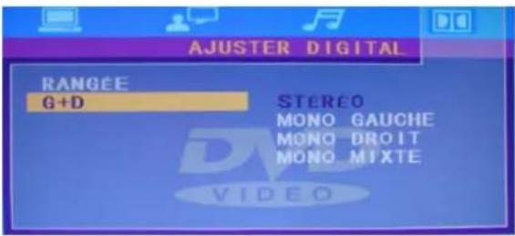 AJUSTER DIGITAL RANGÉE G+D STEREO MONO GAUCHE MONO DROIT MONO MIXTE VIDEO
