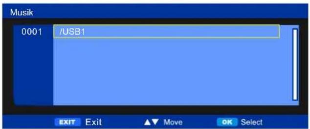 Musik 0001 /USB1 EXIT Exit ▲▼ Move OK Select