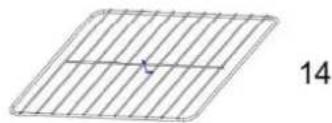 Simple 3D wireframe diagram of a rectangular grid with a central horizontal line and a small curved mark, labeled '14' on the right (no text or symbols within the diagram itself)