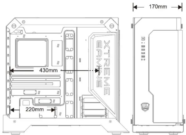 430mm 220mm XTREME GAMTME 170mm
