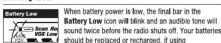 COBRA ACXT545 - Battery Low - 1