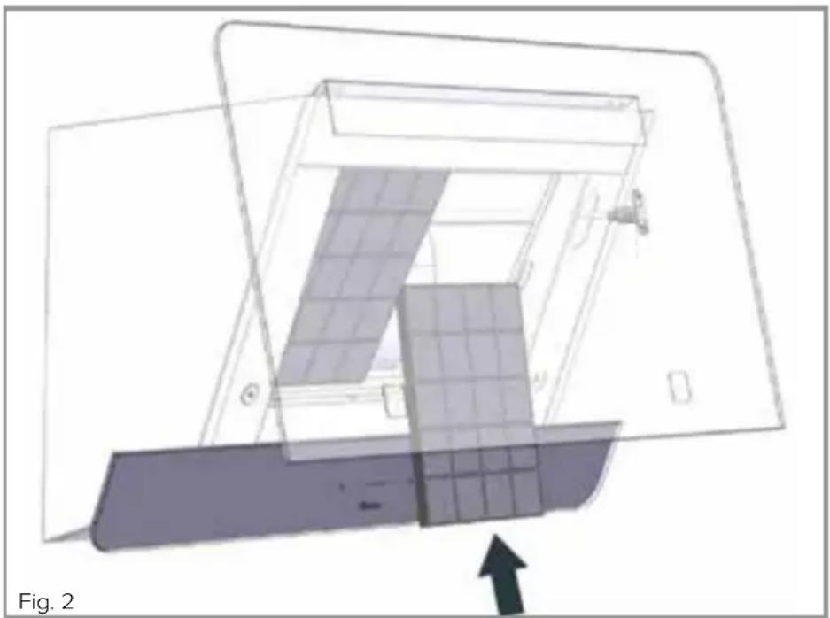 CDA EXA60SI - Changing the charcoal filter (re-circulating only) - Fig. 2 - 1