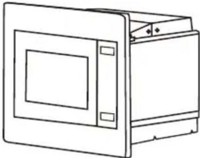 Line drawing of a closed oven or refrigerator with lid and door (no text or symbols)