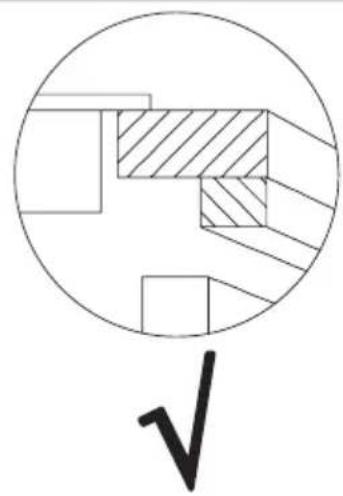Pure geometric diagram with circles and diagonal hatching, no text or symbols present.