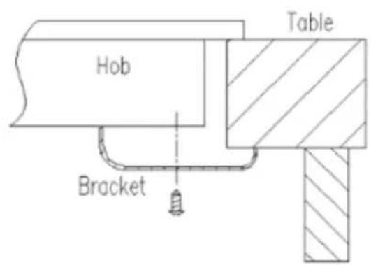 Hob, Bracket, Table.