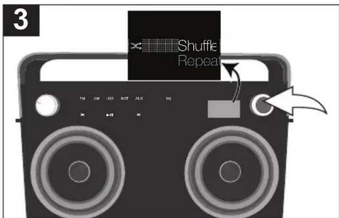 3 × Shuffle Repeat PM AM OFF NEST MAX EQ H H H