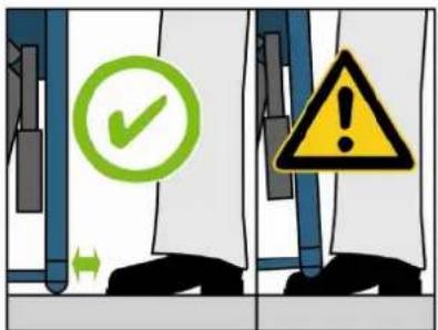 Safety warning icons showing checkmark and warning triangle with arrows indicating left-hand rule