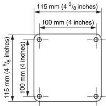 115 mm (4 5/8 inches) 100 mm (4 inches) 115 mm (4 5/8 inches) 100 mm (4 inches)