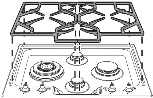 SMEG PGF64SA - Posizionamento delle griglie - 1