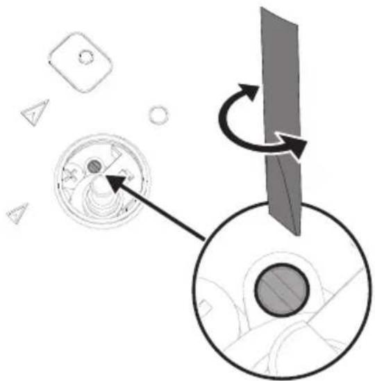 Diagram showing a mechanical or architectural component with circular features and directional arrows, no readable text or symbols present.