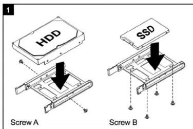HDD Screw A SSD Screw B