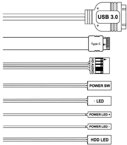 USB 3.0 Type-C OH POWER SW · LED POWER LED + POWER LED - HDD LED