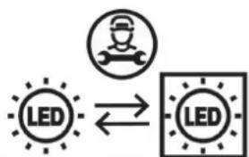 graph TD A["LED"] <--> B["LED"] C["Robot Icon"] --> B