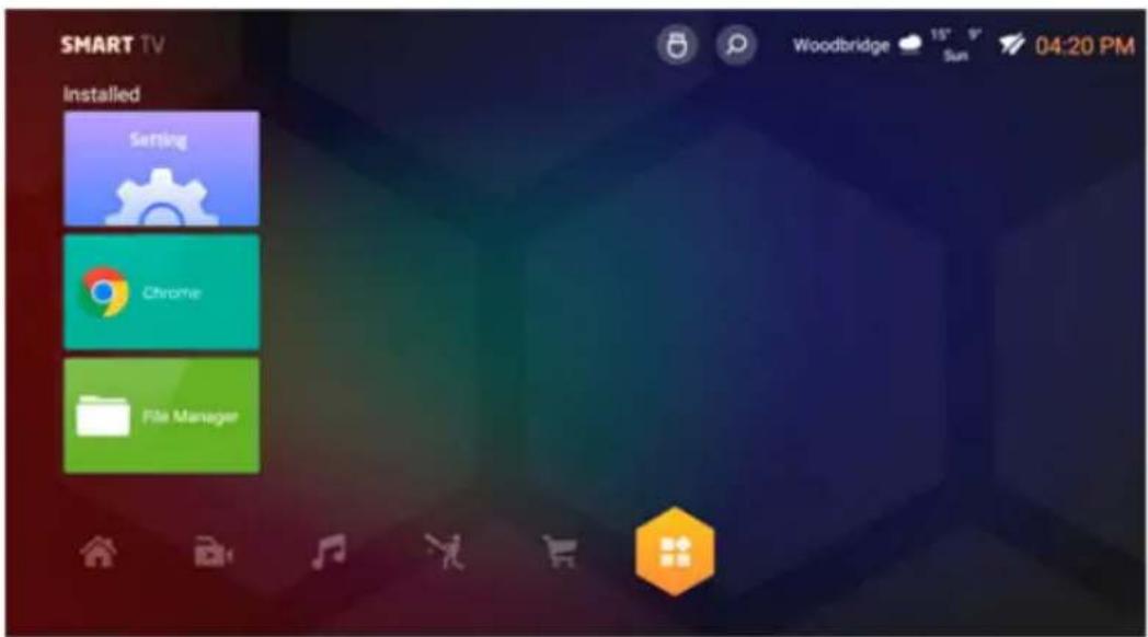 SMART TV Installed Setting Chrome File Manager