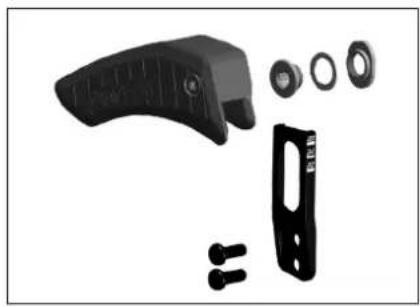 Exploded view of a mechanical device showing part, base, and mounting features (no text or symbols visible)