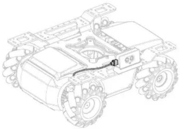 Technical line drawing of a tracked vehicle with visible motors, gears, and housing (no text or symbols)