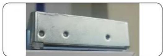 Metal mechanical component with three circular holes, no visible text or symbols