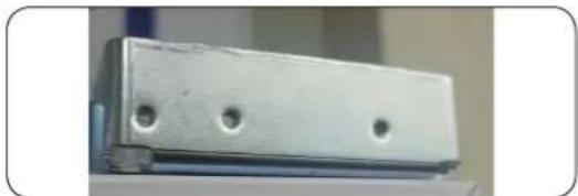 Metal mechanical component with three circular holes, no visible text or symbols