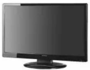 Front view of a black flat-screen computer monitor (no visible text or labels)