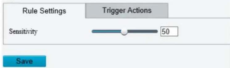 Rule Settings Trigger Actions Sensitivity 50 Save