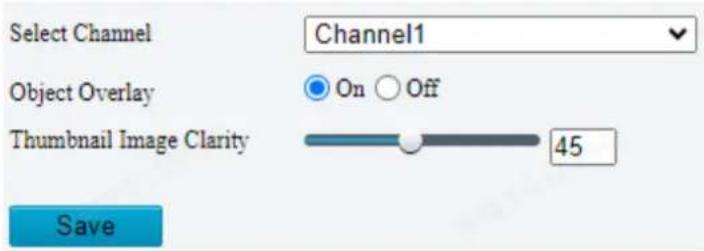 Select Channel Channel1 Object Overlay On Off Thumbnail Image Clarity 45 Save