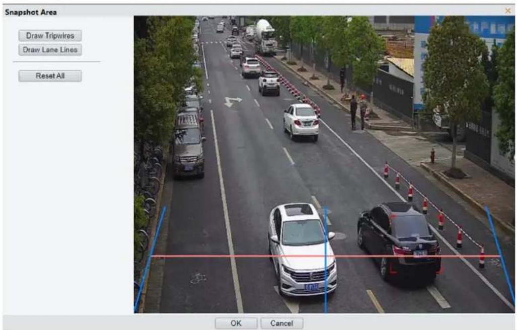 Snapshot Area Draw Tripwires Draw Lane Lines Reset All OK Cancel