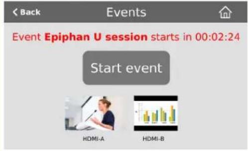 Epiphan Pearl Mini - CMS event controls using the touch screen - 6
