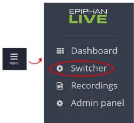 EPIPHAN LIVE Dashboard Switcher Recordings Admin panel
