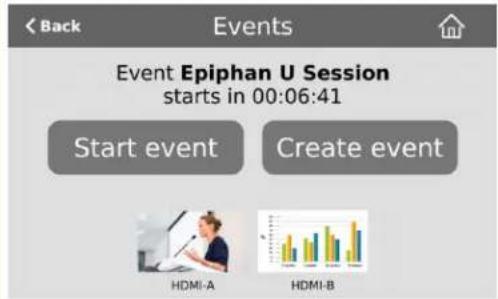 Epiphan Pearl Mini - CMS event controls using the touch screen - 5