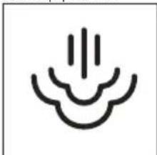Simple line drawing of a stylized smiley face with three curved lines above it, no text or symbols present.