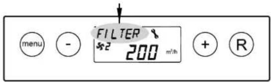 FILTER 2 200 m³/h menu - + R