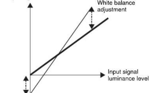 White balance adjustment Input signal luminance level