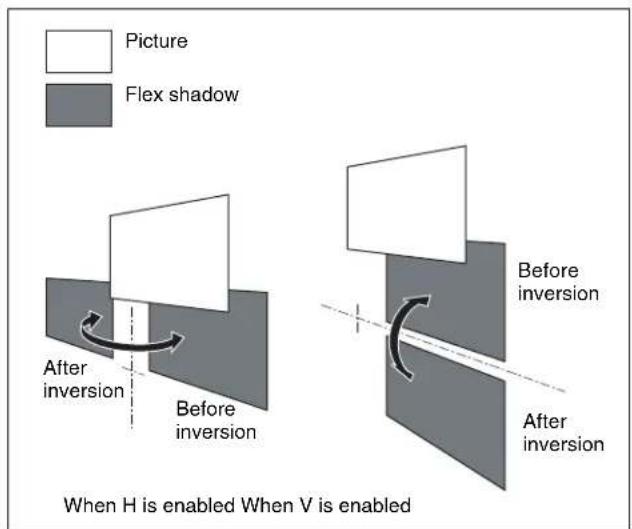 Picture Flex shadow After inversion Before inversion Before inversion After inversion When H is enabled When V is enabled