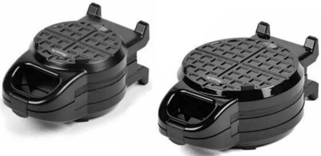 Two black electric wafers with grid patterns, shown from different angles (no text or symbols visible)