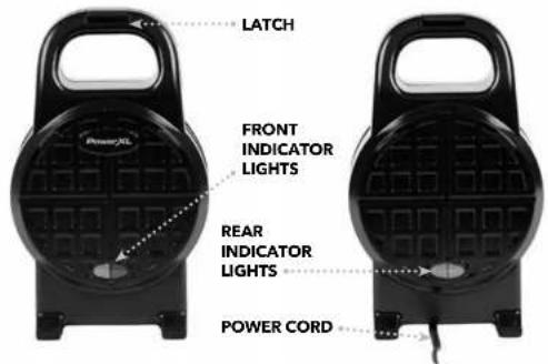 LATCH FRONT INDICATOR LIGHTS REAR INDICATOR LIGHTS POWER CORD