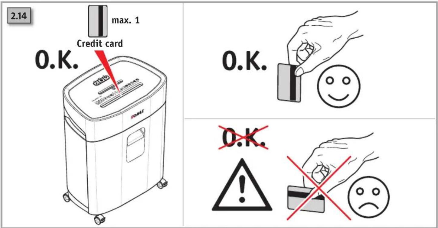2.14 max. 1 Credit card 0.K. 0.K. 0.K. 0.K.