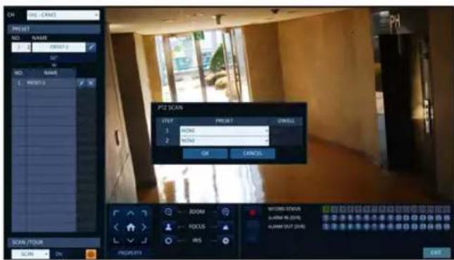 ON PPT CANS PRET SET NO. NAME 1 2 OFFSET 0 SET W NO. NAME L. WIDTH 0 PPT SCAN STEP PRET DINJUS 3 POTS 2 POTS OK CANCEL SCAN/TOUR SCAN ON PROSPRTY WORKING STATUS ALAMIN NO (2019) ALAMIN SL/T (2018) END