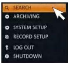 SEARCH ARCHIVING SYSTEM SETUP RECORD SETUP LOG OUT SHUTDOWN