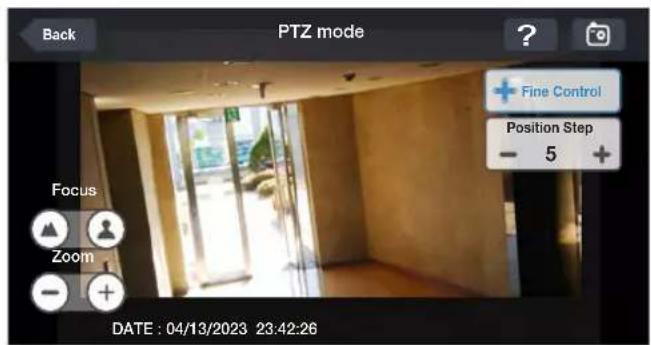 Back PTZ mode ? + Fine Control Position Step - 5 + Focus Zoom - DATE: 04/13/2023 23:42:26