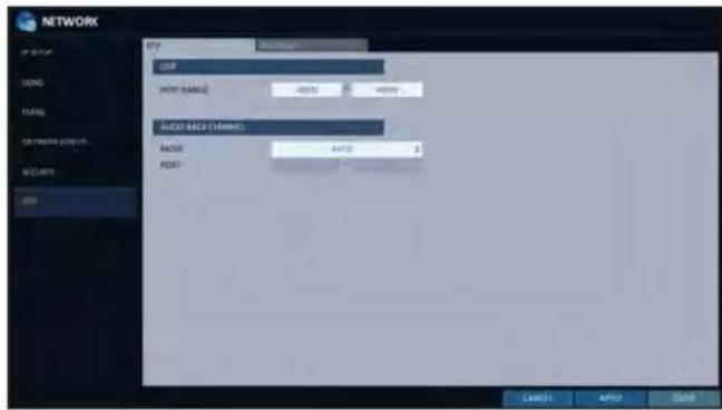 NETWORK USB PORT NAME: 00530 40000 SUPPORT BACK CHANNEL MASK: 40120 5 PORT: CANCEL Apply Cancel