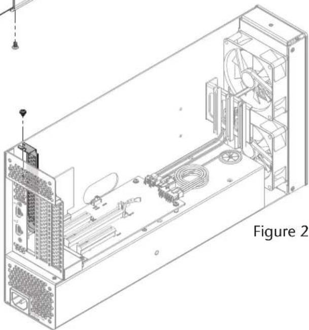 Technical line drawing of an internal server or rack unit with visible components and wiring, labeled as Figure 2 (no text or symbols on the diagram itself)