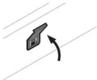 Simple diagram of a car door with an arrow indicating clockwise motion (no text or symbols)